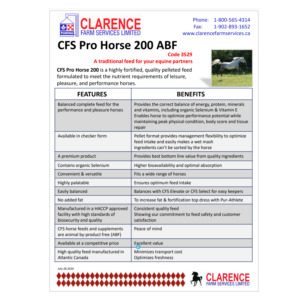 CFS Pro Horse 200 ABF (Clarence Farm Services Limited)