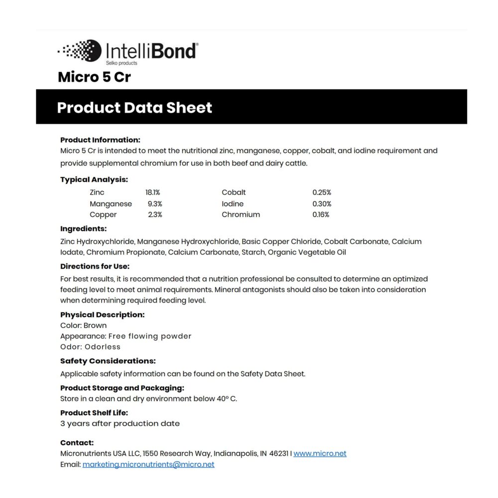 Micro 5 Cr (Micronutrients by Nutreco)