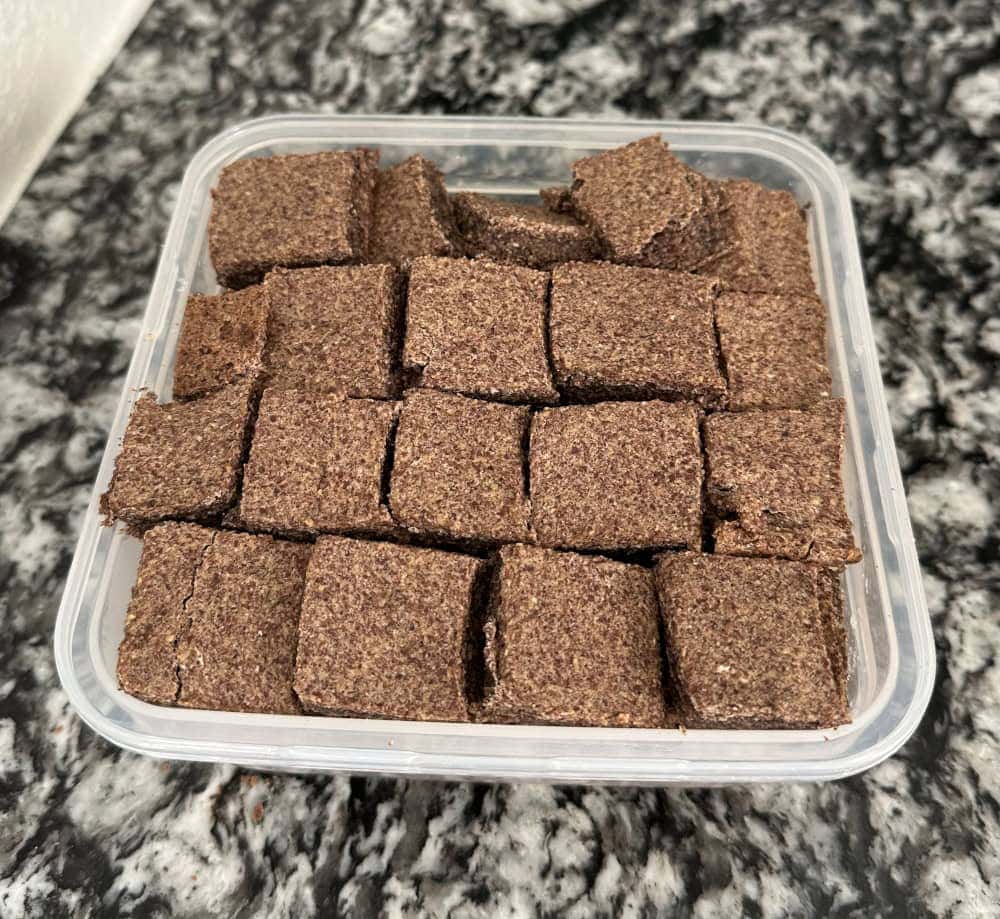 Baked apple cinnamon horse cookies cut into small squares