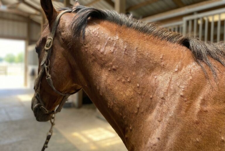 raised bumps on horse's skin - wheals