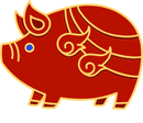 Pig zodiac animal illustration