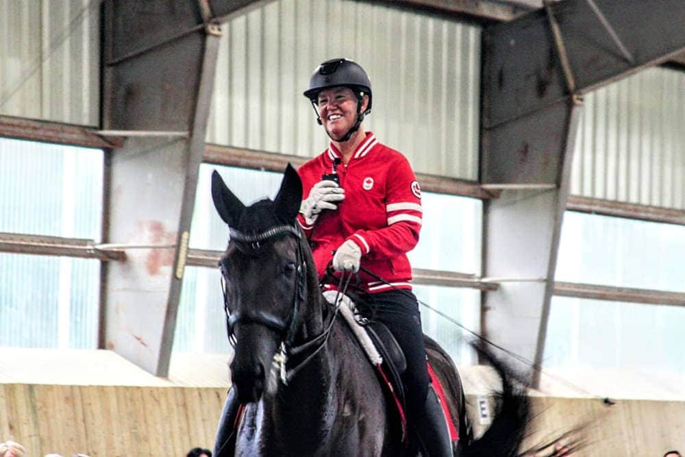 photo of jacquie brooks training at the arena