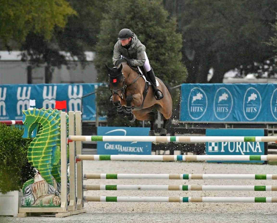 charlie jones jumping with rupert (charmeur)