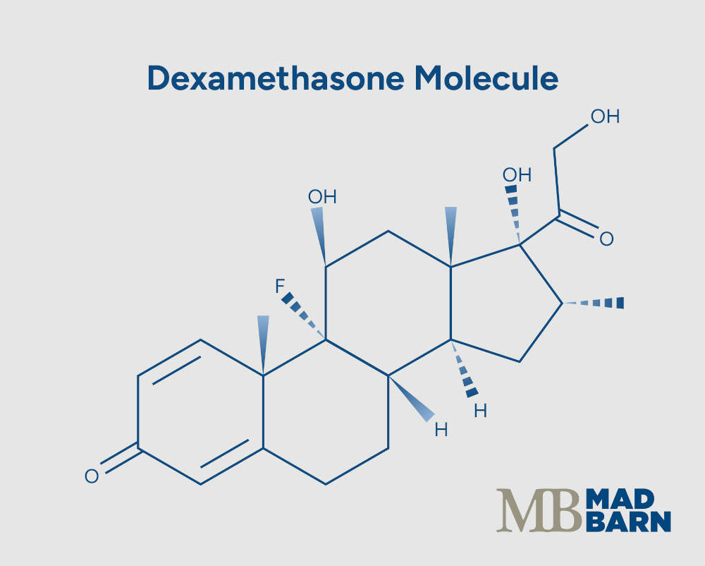 illustration of dexamethasone molecule
