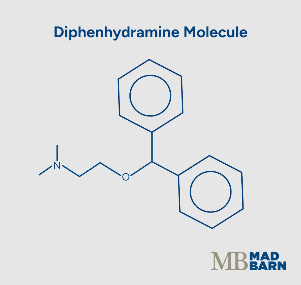 illustration diphenhydramine molecule