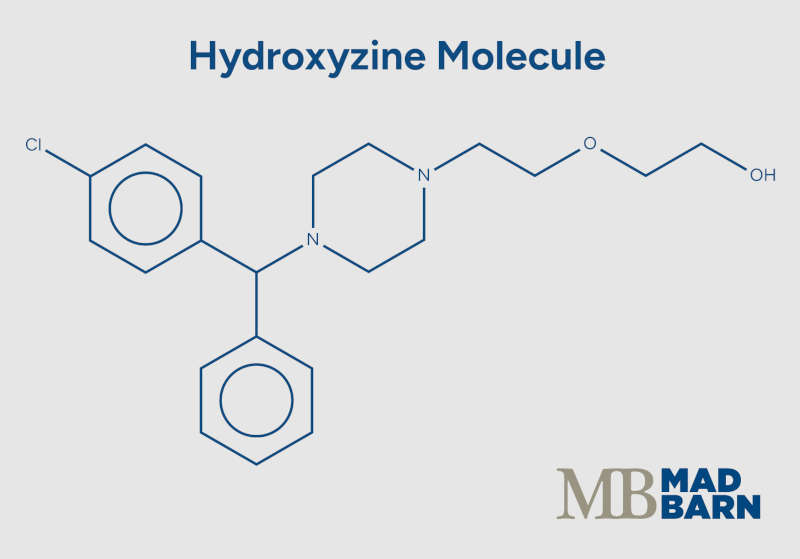 illustration of hydroxyzine molecule