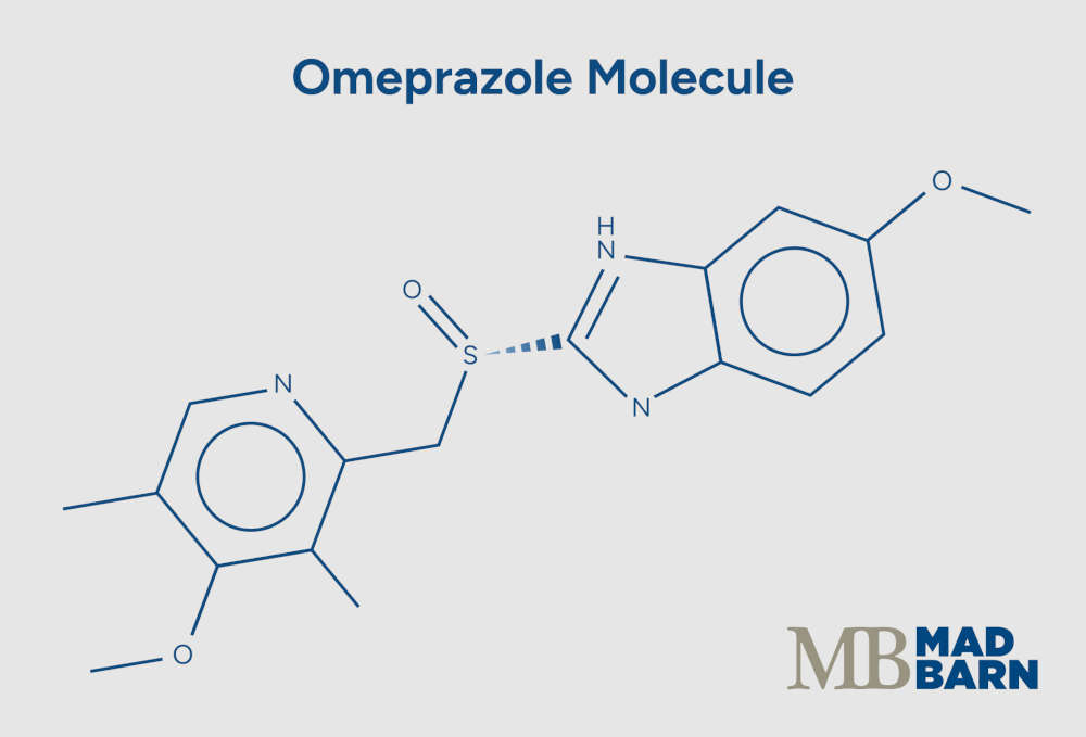 illustration of omeprazole molecule
