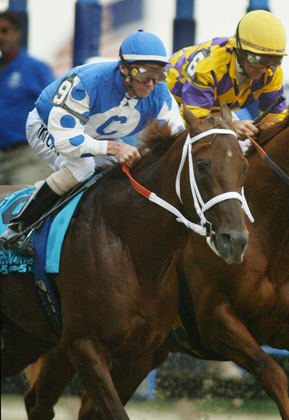 photo of smarty jones starting at belmont park 2004