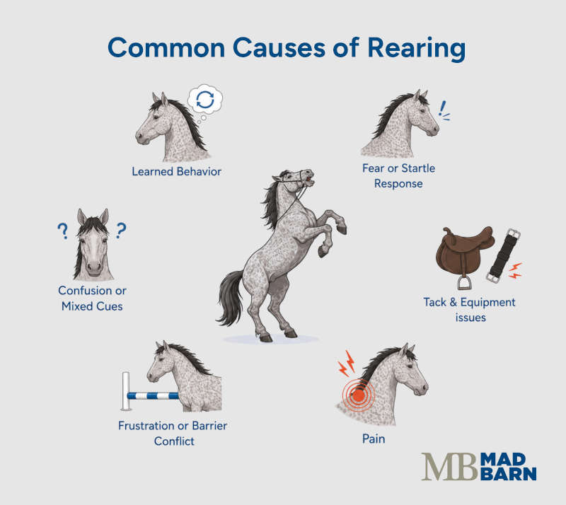 common causes of rearing in horses