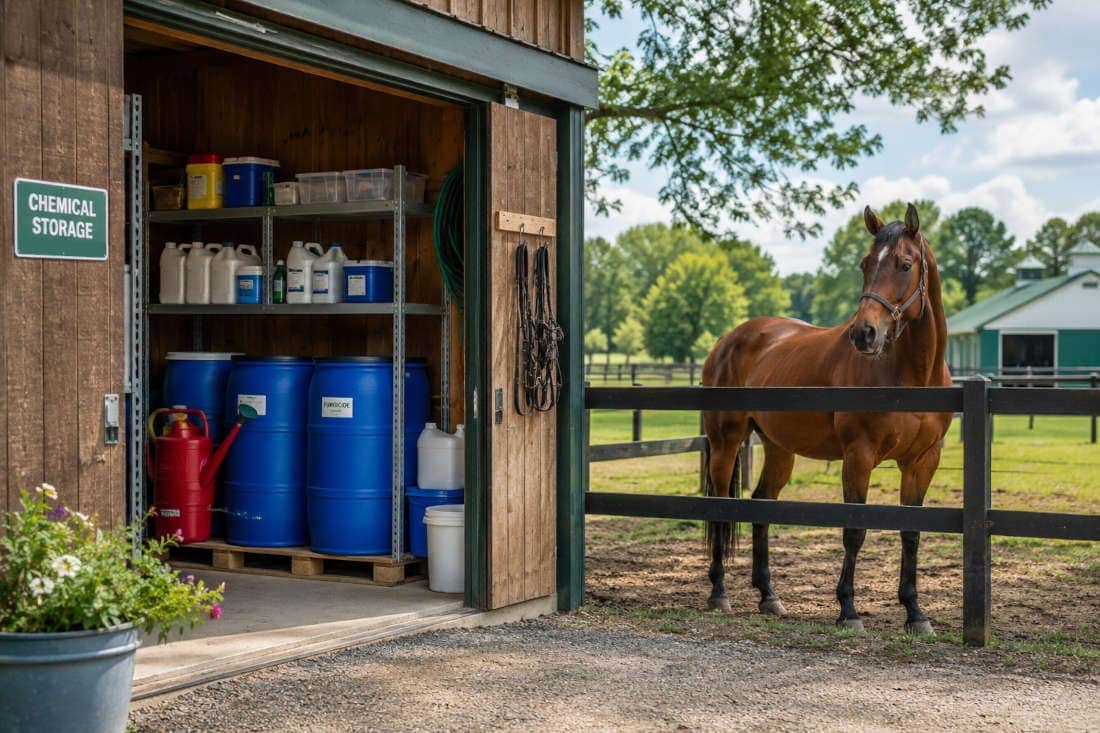 Chemical Safety in Horse Barns: Risks, Storage & Handling Tips