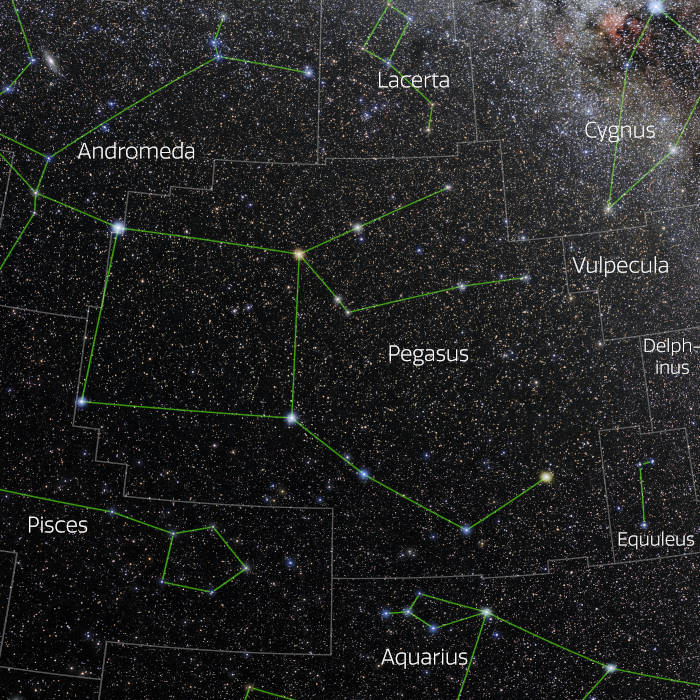 photo of pegasus and nearby constellations