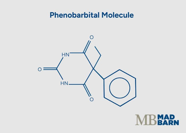 illustration of phenobarbital molecule