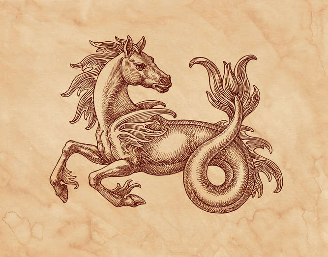 illustration of hippocampus from Greek mythology