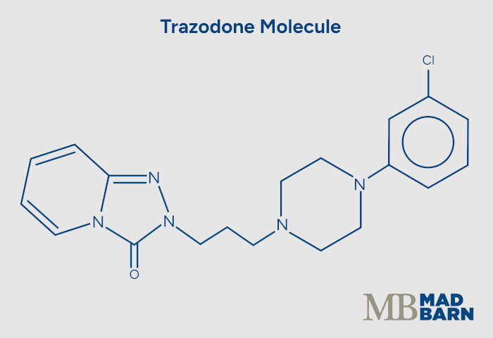 illustration of trazodone molecule